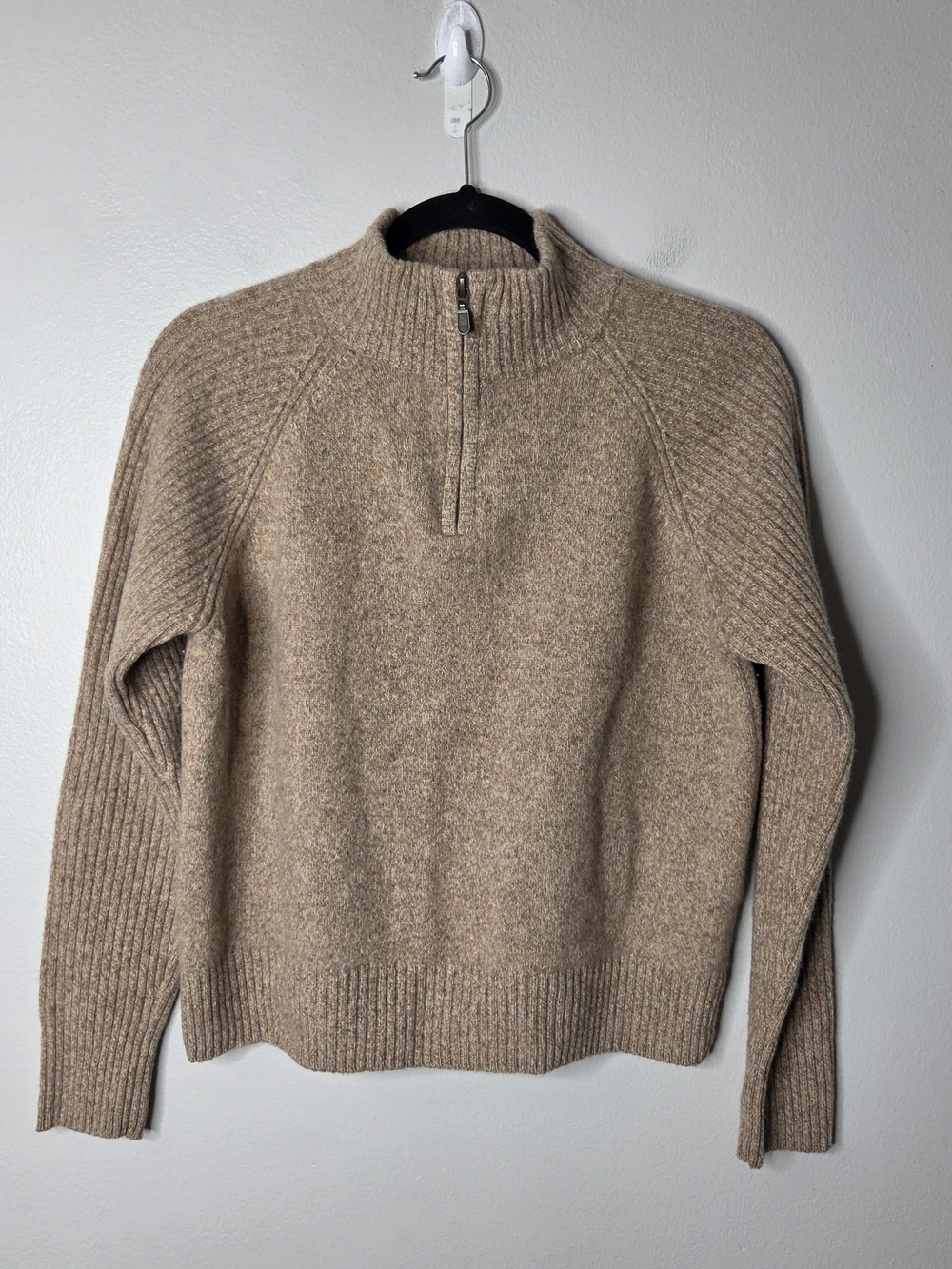 Pendleton Women's Lambswool Cropped Quarter Zip Sweater